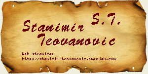 Stanimir Teovanović vizit kartica